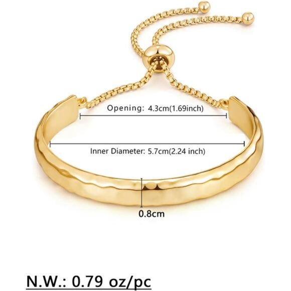 Adjustable Slider Bracelets for Women Bar Friendship Bangle Bracelet for Women - Picture 5 of 7